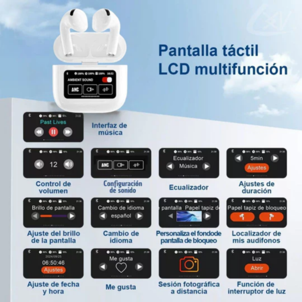 Audifonos Pro Bluetooth Pantalla Tactil - Imagen 2